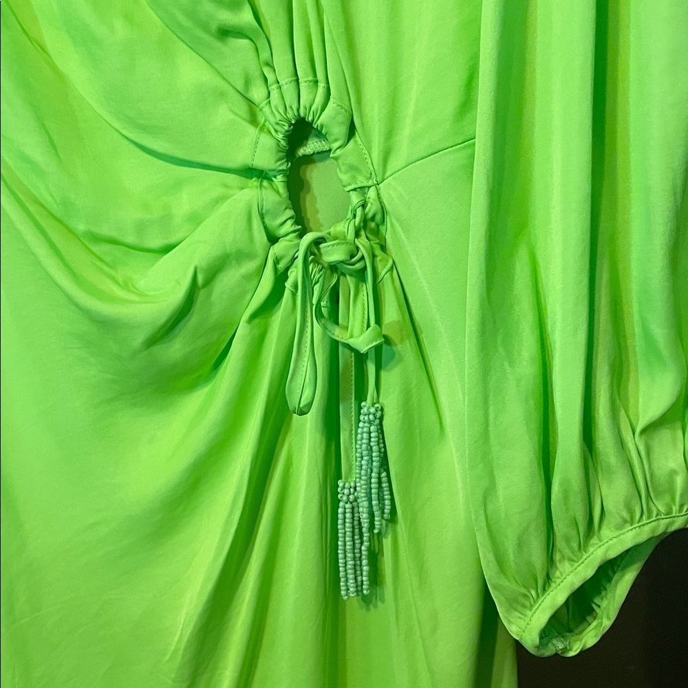 NWT FARM Rio Lime Piping Midi dress - Picture 10 of 11